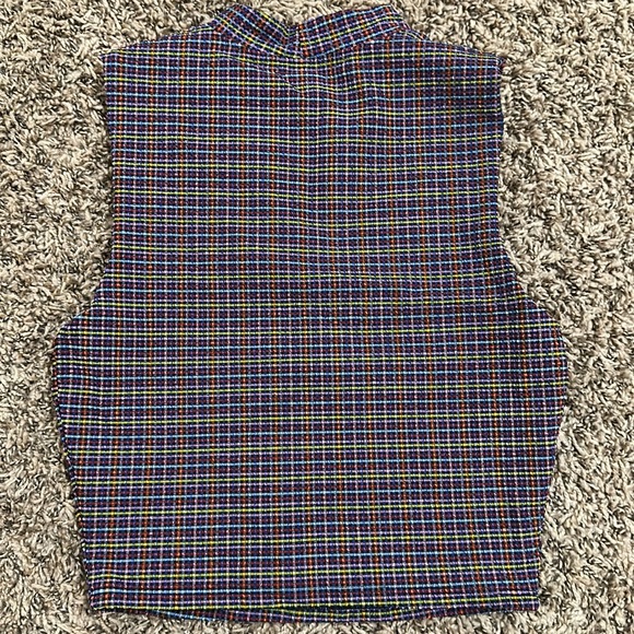 Athleta Purple Plaid Workout Top - Picture 3 of 6